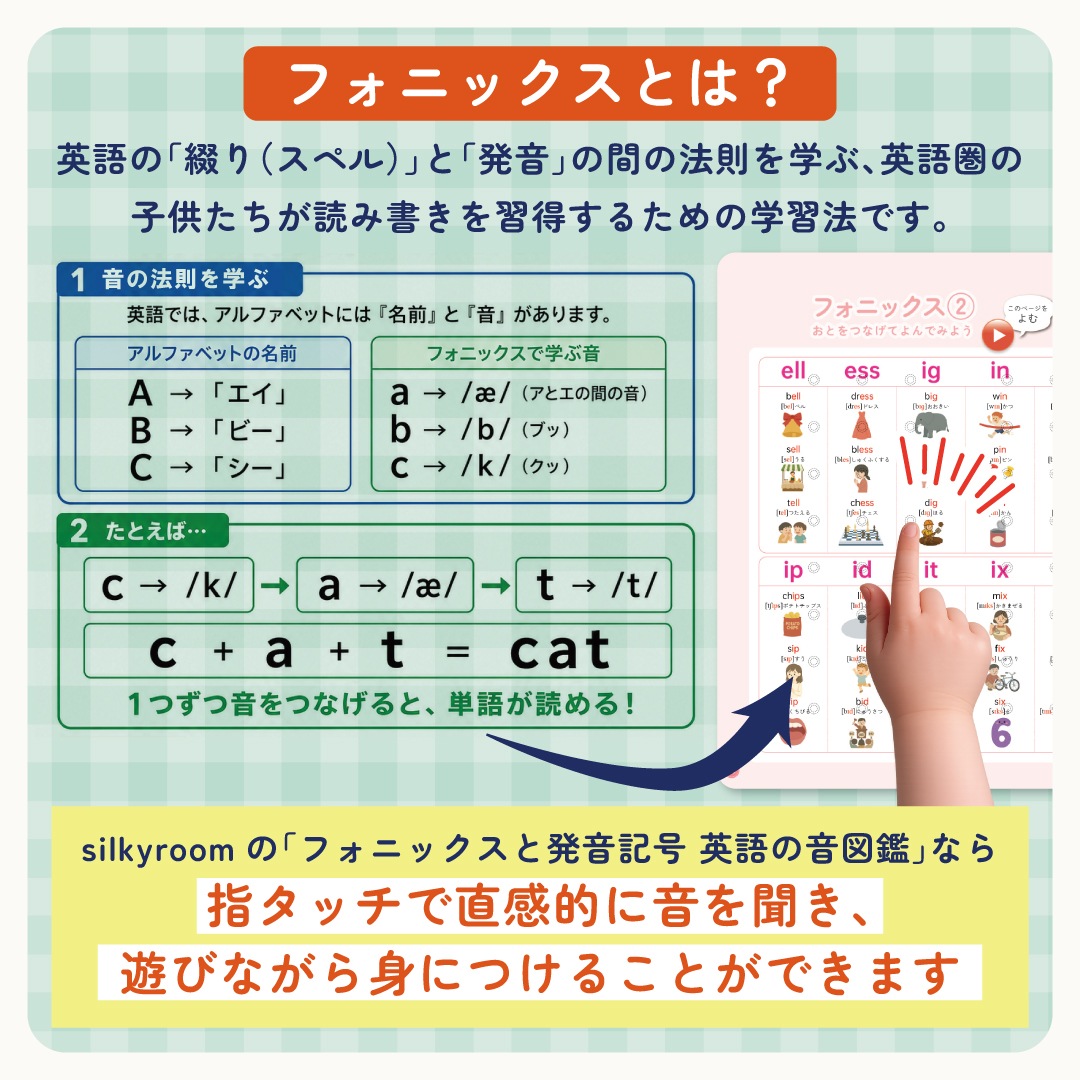 silkyroom 読める！聞ける！話せる！フォニックスと発音記号 英語の音