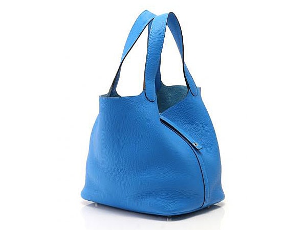 HERMES エルメス ピコタンMM青 HERMES エルメス ピコタンロックMM ハンドバッグ 青 トリヨン