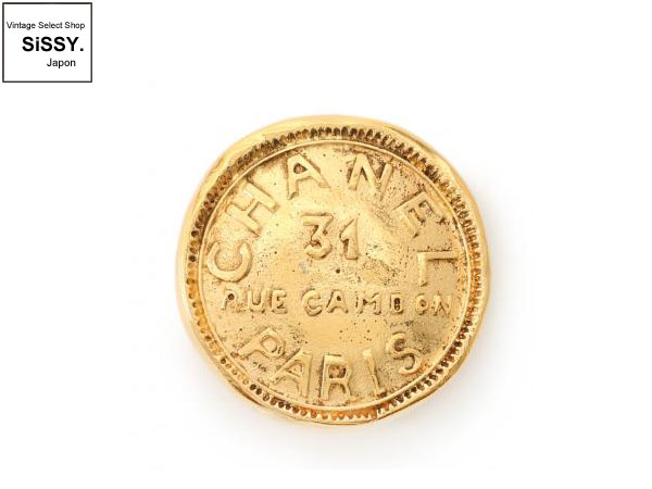 CHANEL シャネル ロゴ ブローチ ゴールド カンボン31