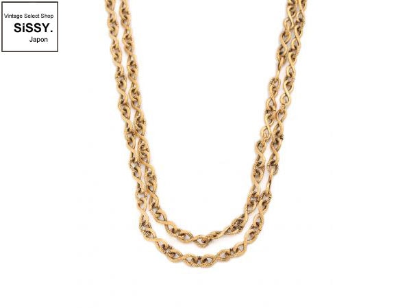 CHANEL シャネル ヴィンテージ Wチェーンネックレス ゴールド