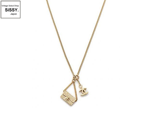 CHANEL シャネル ココマーク バッグモチーフ ネックレス メタル ゴールド 05A