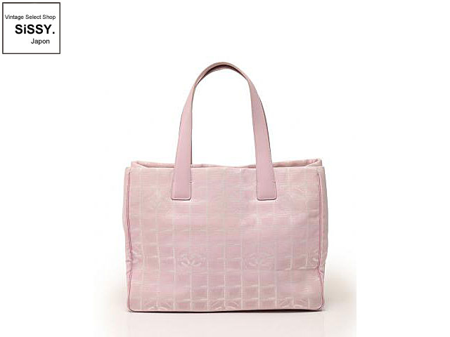 CHANEL シャネル ニュートラベルライン トートMM トートバッグ ナイロン レザー ピンク