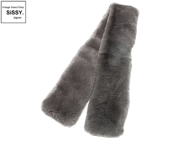 LOUIS VUITTON ルイ・ヴィトン マフラー エシャルプ レックス ラビットファー グレー MP0035