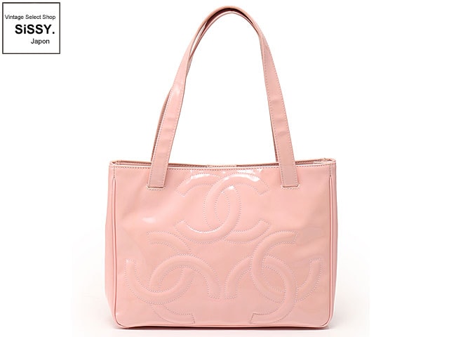CHANEL シャネル トリプルココ ショルダーバッグ エナメル ピンク