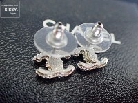 CHANEL シャネル ココマーク ピアス ラインストーン付 メタル シルバー A13K|アクセサリー