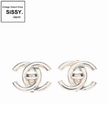 CHANEL シャネル ココマーク ヴィンテージ イヤリング メタル シルバー 96A