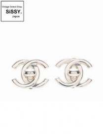 CHANEL シャネル ココマーク ヴィンテージ イヤリング メタル シルバー 96A|アクセサリー