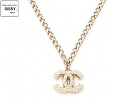 CHANEL シャネル ココマーク フェイクパール ネックレス シャンパンゴールド/ホワイト 04A|アクセサリー