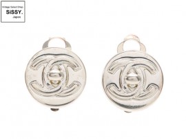 CHANEL シャネルココマーク ヴィンテージ イヤリング メタル シルバー 97A|アクセサリー