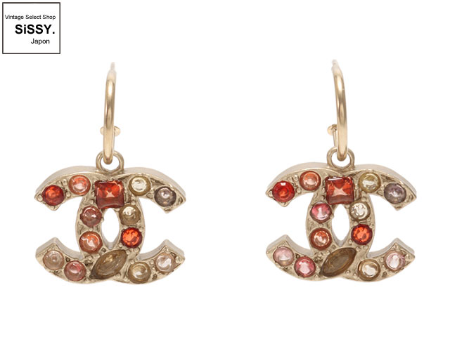 CHANEL シャネル ココマーク ピアス メタル レジン ゴールド マルチカラー 07A