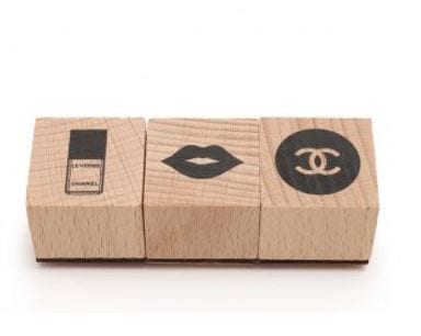 ■シャネル■ 木製スタンプ 3点セット 朱肉付 ノベルティ 【CHANEL】