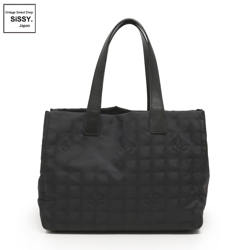 シャネル ■CHANEL■ トートバッグ ニュートラベルライン MM ナイロンキャンバス レザー ブラック