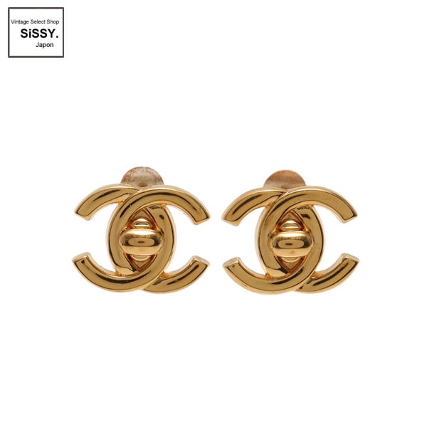 シャネル イヤリング ターンロック ココマーク ゴールド 96A