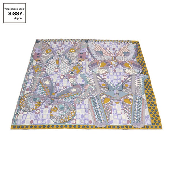 エルメス カレ90 スカーフ 「Les Ailes de la Soie」 シルク100% マルチカラー HERMES