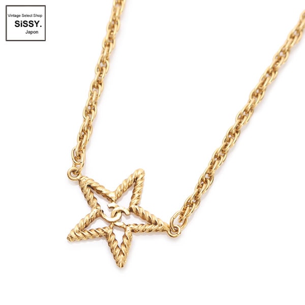 ■シャネル■ ネックレス スターモチーフ ココマーク メタル ゴールド ヴィンテージ 1983 【CHANEL】