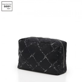 ■シャネル■ 旧トラベルライン ポーチ マチあり ナイロンブラック/ホワイト 【CHANEL】|バッグ