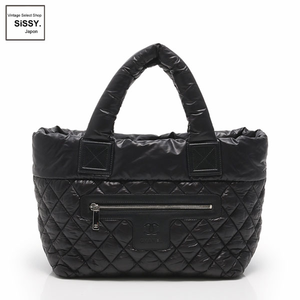 ■シャネル■ トートバッグ コココクーン スモール ナイロン レザー ブラック 【CHANEL】