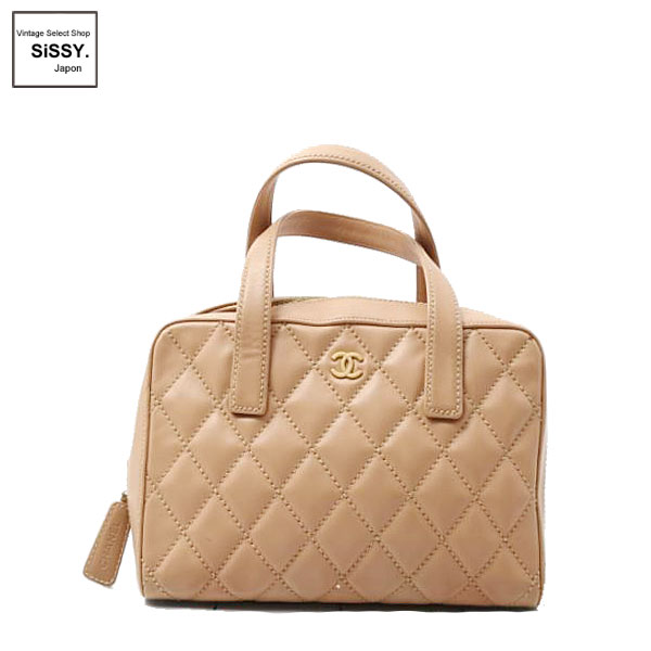 ■シャネル■ ハンドバッグ ワイルドステッチ カーフスキン ベージュ 8番台 【CHANEL】