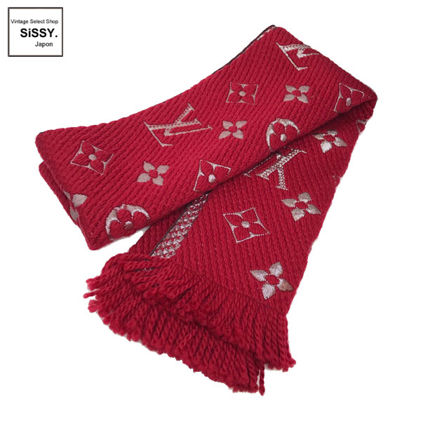 ■ルイ・ヴィトン■ マフラー エシャルプ ロゴマニア シャイン ルビー M75832【LOUIS VUITTON】