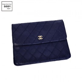 ■シャネル■ マトラッセ ポーチ 小物入れ ネイビー ヴィンテージ 【CHANEL】|バッグ