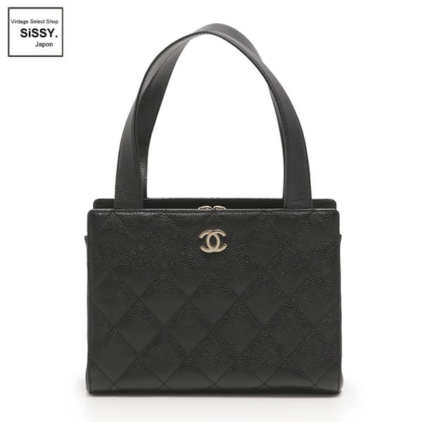 ■シャネル■ ハンド トートバッグ キャビアスキン マトラッセ ブラック 【CHANEL】