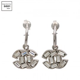 ■シャネル■ ピアス ココマーク ラインストーン シルバー クリア 01P 【CHANEL】|アクセサリー