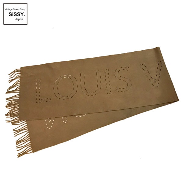 ■ルイ・ヴィトン■ マフラー エシャルプ LVペルフォ パンチング カシミア100% ブラウン 401552【LOUIS VUITTON】