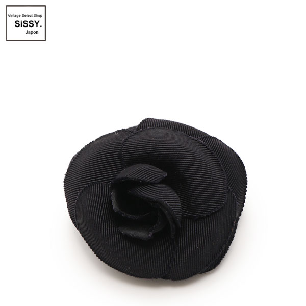 ■シャネル■ カメリア コサージュ ブローチ アクセサリー ブラック 【CHANEL】