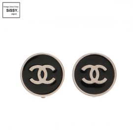 ■シャネル■ イヤリング ココマーク 黒 シルバー 04V 【CHANEL】|アクセサリー