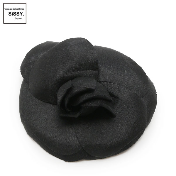 ■シャネル■ カメリア コサージュ ブローチ アクセサリー ブラック 【CHANEL】