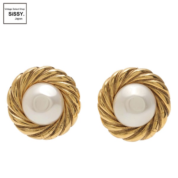 ■シャネル■ イヤリング フェイクパール メタル ゴールド  【CHANEL】