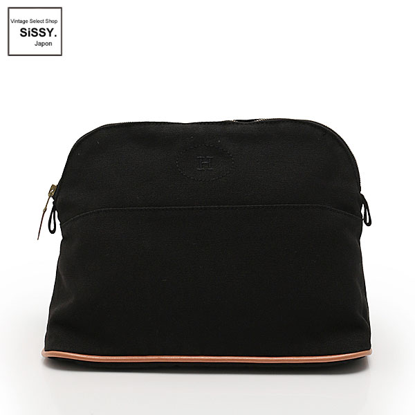 ■エルメス■ ボリードポーチ25 キャンバス ブラック 【HERMES】