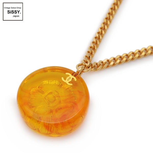 ■シャネル■ ネックレス カメリア ゴールド オレンジ 98A 【CHANEL】