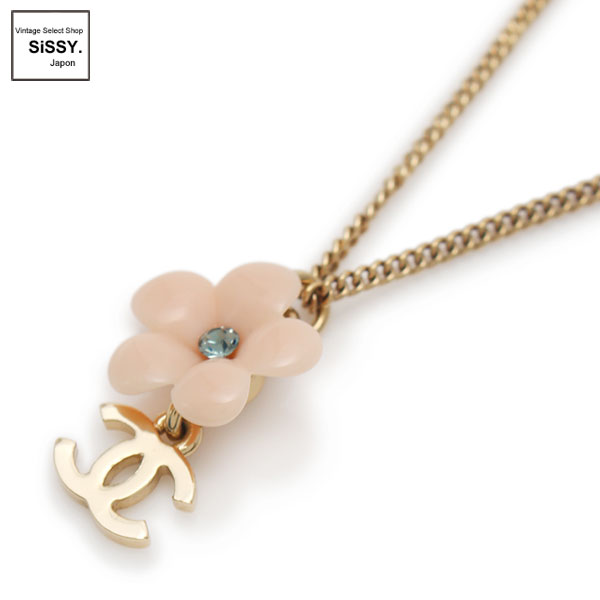 ■シャネル■ ネックレス フラワーモチーフ ゴールド ライトピンク 05A 【CHANEL】