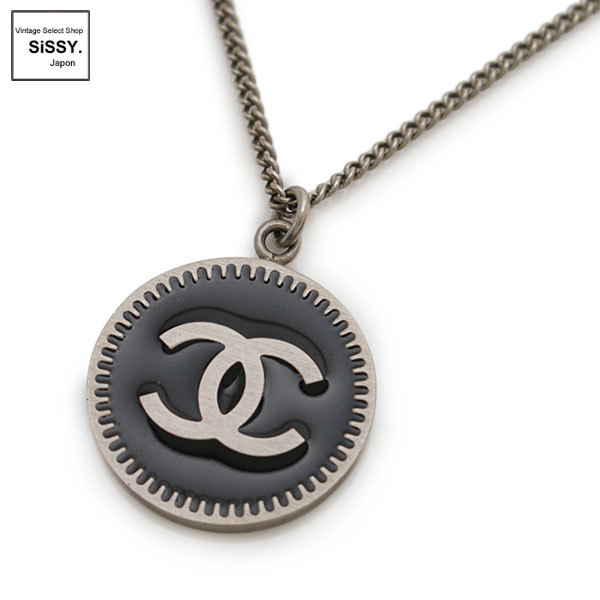 ■シャネル■ ココマーク ロングネックレス シルバー ブラック 06P 【CHANEL】