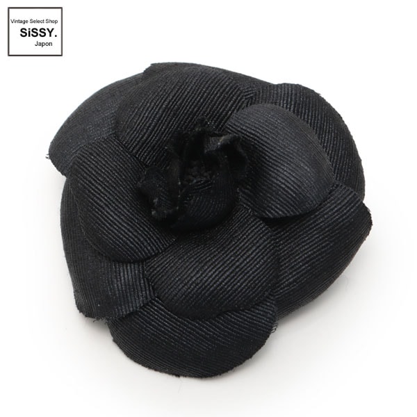 ■シャネル■ カメリア コサージュ ブローチ アクセサリー ブラック 【CHANEL】