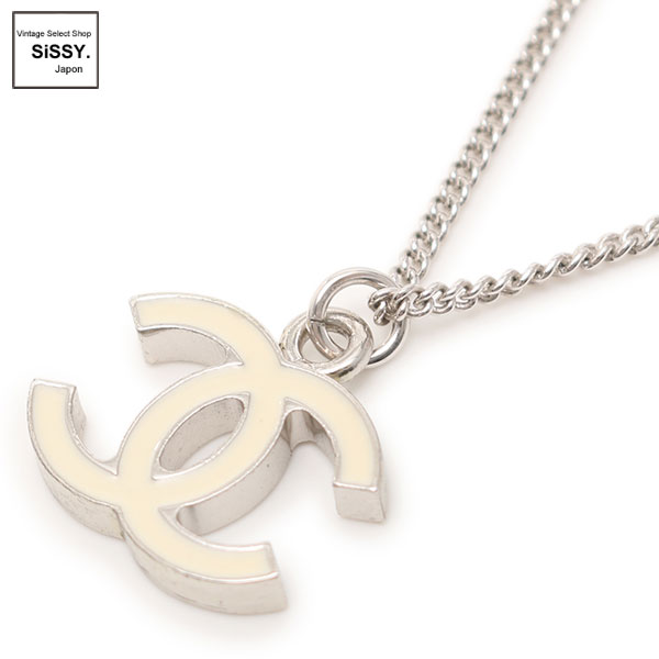 □シャネル□ ココマーク ネックレス シルバー ホワイト 05V 【CHANEL  