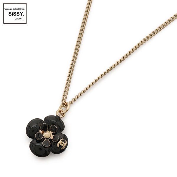 ■シャネル■ カメリア ココマーク ネックレス ブラック ゴールド 10P 【CHANEL】
