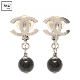 ■シャネル■ イヤリング シルバー ブラック スイングボール ココマーク 10A 【CHANEL】|アクセサリー