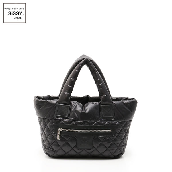 ■シャネル■ コココクーン トートバッグ ナイロン レザー ブラック 【CHANEL】