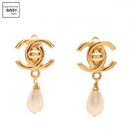 ■シャネル■ イヤリング ココマーク フェイクパール ゴールド ターンロックモチーフ 96P 【CHANEL】|アクセサリー