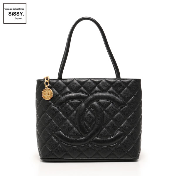 ■シャネル■ マトラッセ キャビアスキン 復刻トートバッグ ブラック ゴールド金具  【CHANEL】