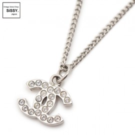 ■シャネル■ ココマーク ネックレス ラインストーン シルバー 09V 【CHANEL】|アクセサリー