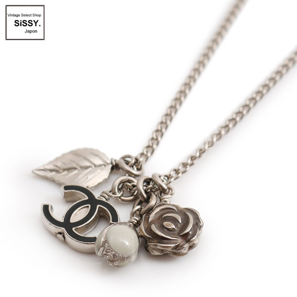 ■シャネル■ ココマーク カメリア ネックレス シルバー 05A 【CHANEL】