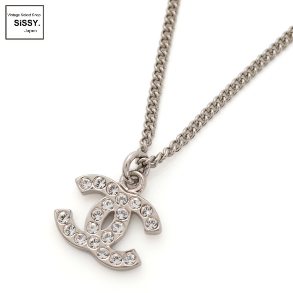 ■シャネル■ ココマーク ネックレス シルバー ラインストーン 09V 【CHANEL】