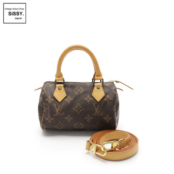 ■ルイ・ヴィトン■ ミニスピーディー モノグラム ハンドバッグ PVC レザー ブラウン 別売りストラップ付き 2WAY M41534/J00144 【LOUIS VUITTON】