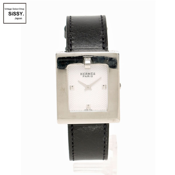 ■エルメス■ ベルトウォッチ レディース 腕時計 クオーツ SS シルバー ブラック/ブラウン D刻印 【HERMES】
