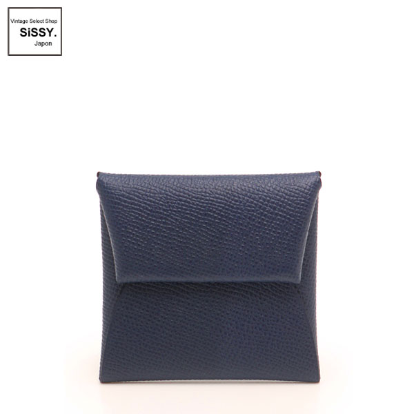 ■エルメス■ バスティア コインケース ヴォーエプソン ブルーインディゴ C刻印 【HERMES】