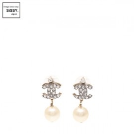 ■シャネル■ ココマーク ピアス フェイクパール ゴールド シルバー ラインストーン 05P 【CHANEL】|アクセサリー