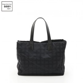 ■シャネル■ ニュートラベルラインMM トートバッグ ナイロンキャンバス レザー ブラック  【CHANEL】|バッグ